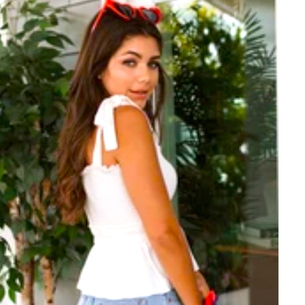White Tie Shoulder Top